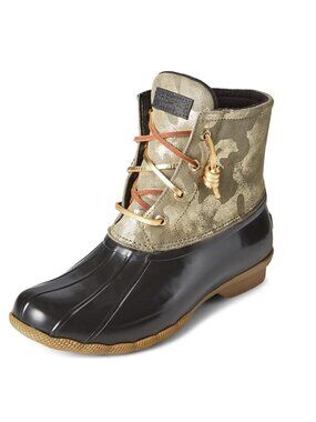 NWB Sperry Womens Saltwater Leather Camo Boot (9)